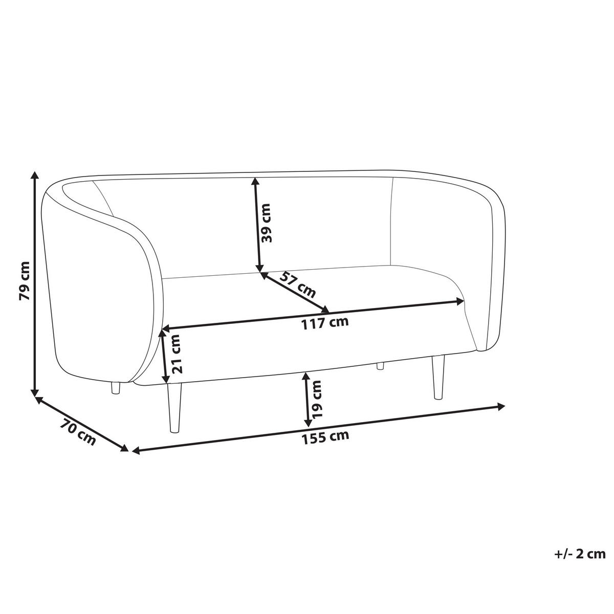 2-SITZER-SOFA Polsterbezug Beige Loen - Beige, Textil (155/79/70cm) - Beliani