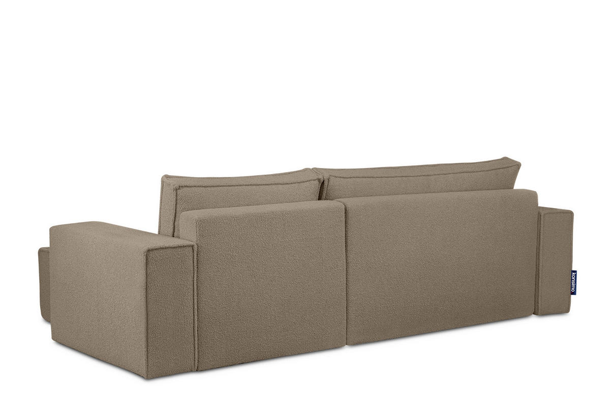ECKSCHLAFSOFA-LINKS/RECHTS NAPI II in Pet Friendly Stoff, dunkelbeige - Beige/Braun, Textil (262/148cm) - KONSIMO®