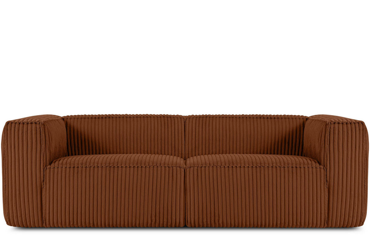 3-SITZER-SOFA FEROX Modern, Cord-Stoff, rot - Rot, Textil (246/73/96cm) - KONSIMO®