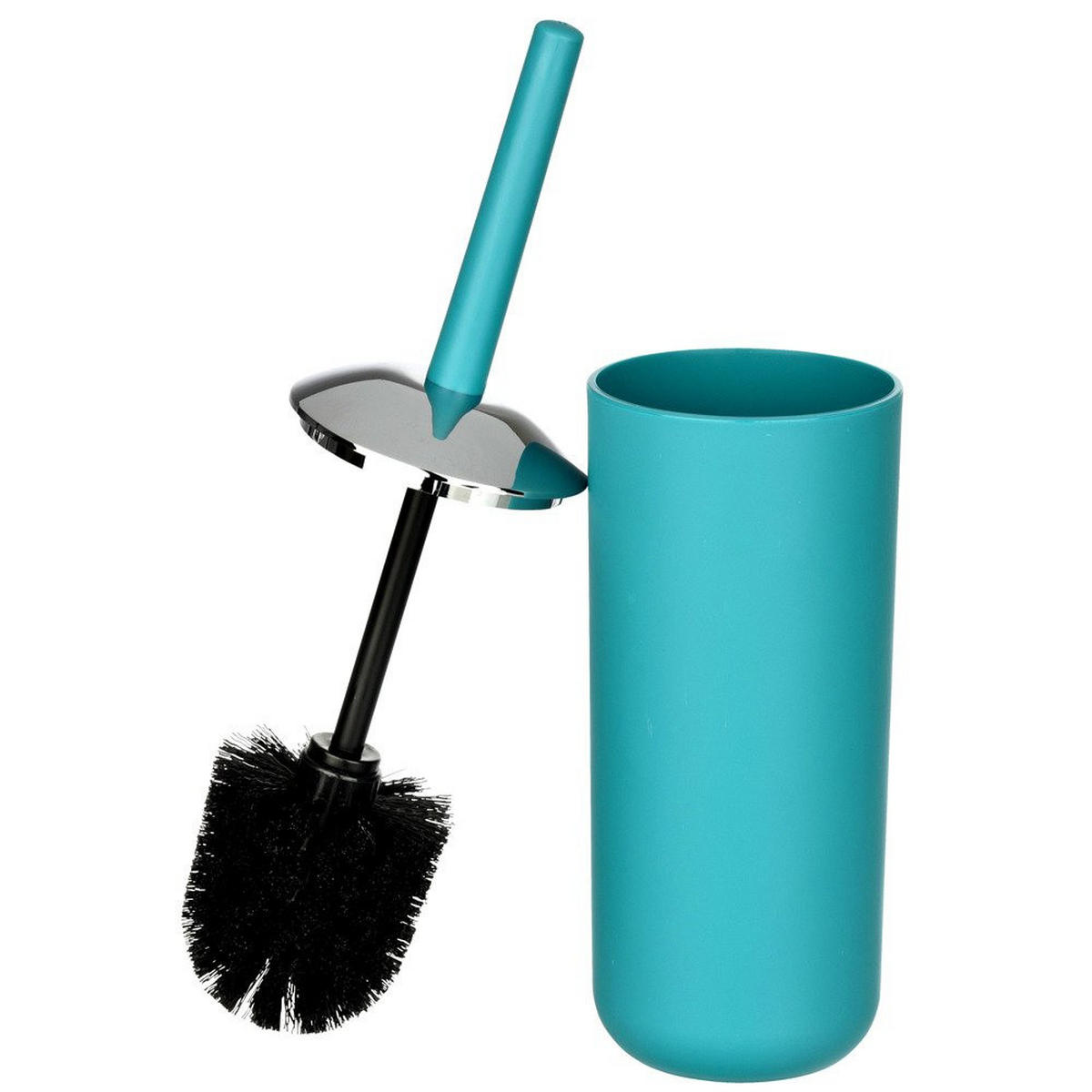 BÜRSTENBEHÄLTER türkis + WC-Bürste Brasil 10/10/37 cm - Blau, Kunststoff (10/37/10cm) - Wenko