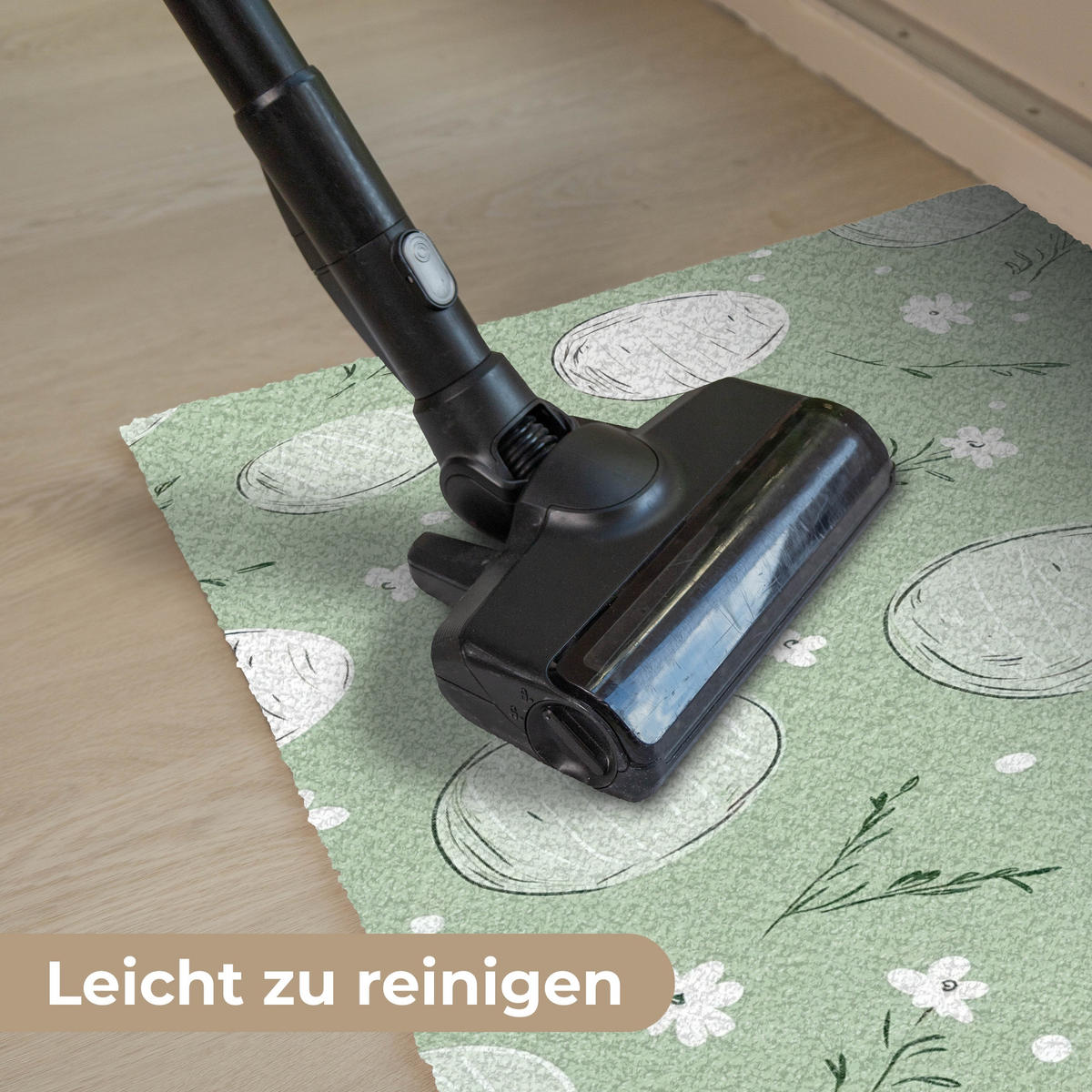 FUSSMATTE Grün - Eier - Muster 60x40 cm - Waldgrün, Kunststoff (40/60cm) - MuchoWow