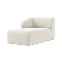 SOFAELEMENT Links Samt Stoff Beige - Creme/Schwarz, Holzwerkstoff/Kunststoff (91/75/166cm) - Makamii