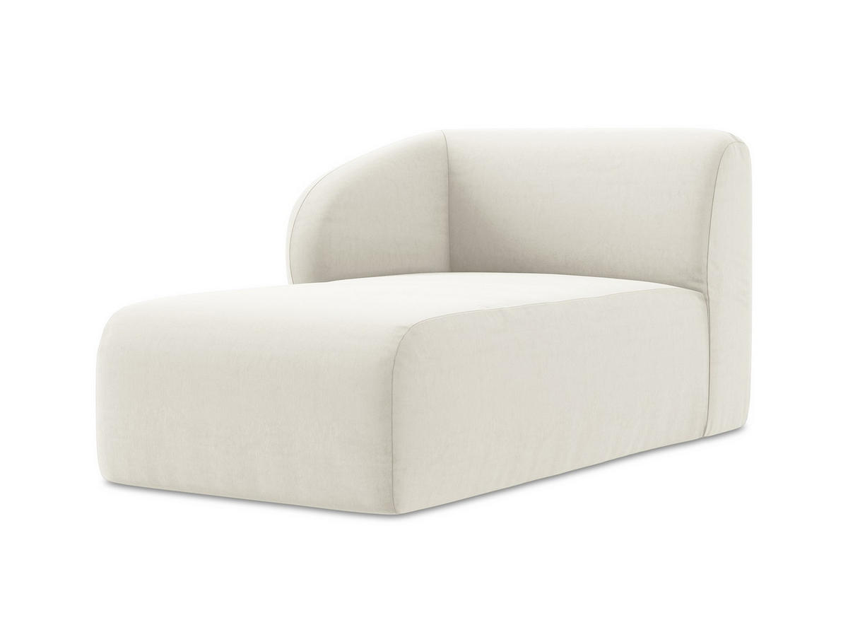 SOFAELEMENT Links Samt Stoff Beige - Creme/Schwarz, Holzwerkstoff/Kunststoff (91/75/166cm) - Makamii