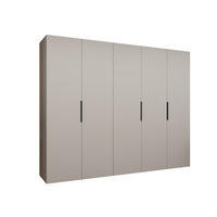DREHTÜRENSCHRANK 202/250/52 5-türig - Kaschmir/Schwarz, Holz (250/202/52cm) - MÖBEL KRYSPOL