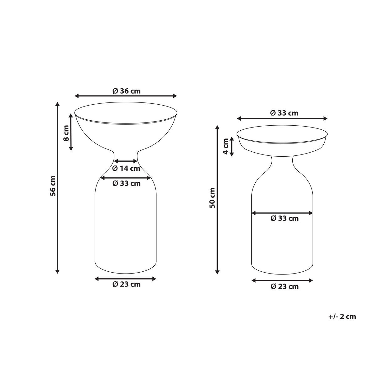 BEISTELLTISCH 2er-Set Metall hellgrün rund Cota/Tenjo - Grün, Metall (36/36/56cm) - Beliani
