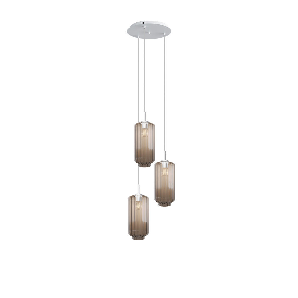 GALERIELEUCHTE Velo 3-flammig Klar Ø 18cm - Klar/Weiß, Glas (18/18/33cm) - s.luce