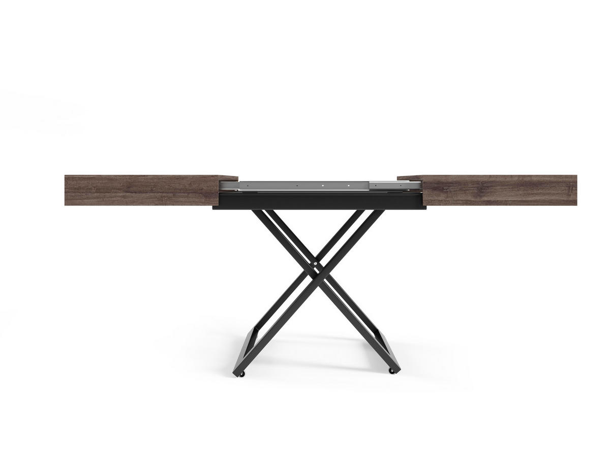 COUCHTISCH SANNA U - Anthrazit/Schwarz, Holzwerkstoff/Metall (80/120/27cm) - Meblini