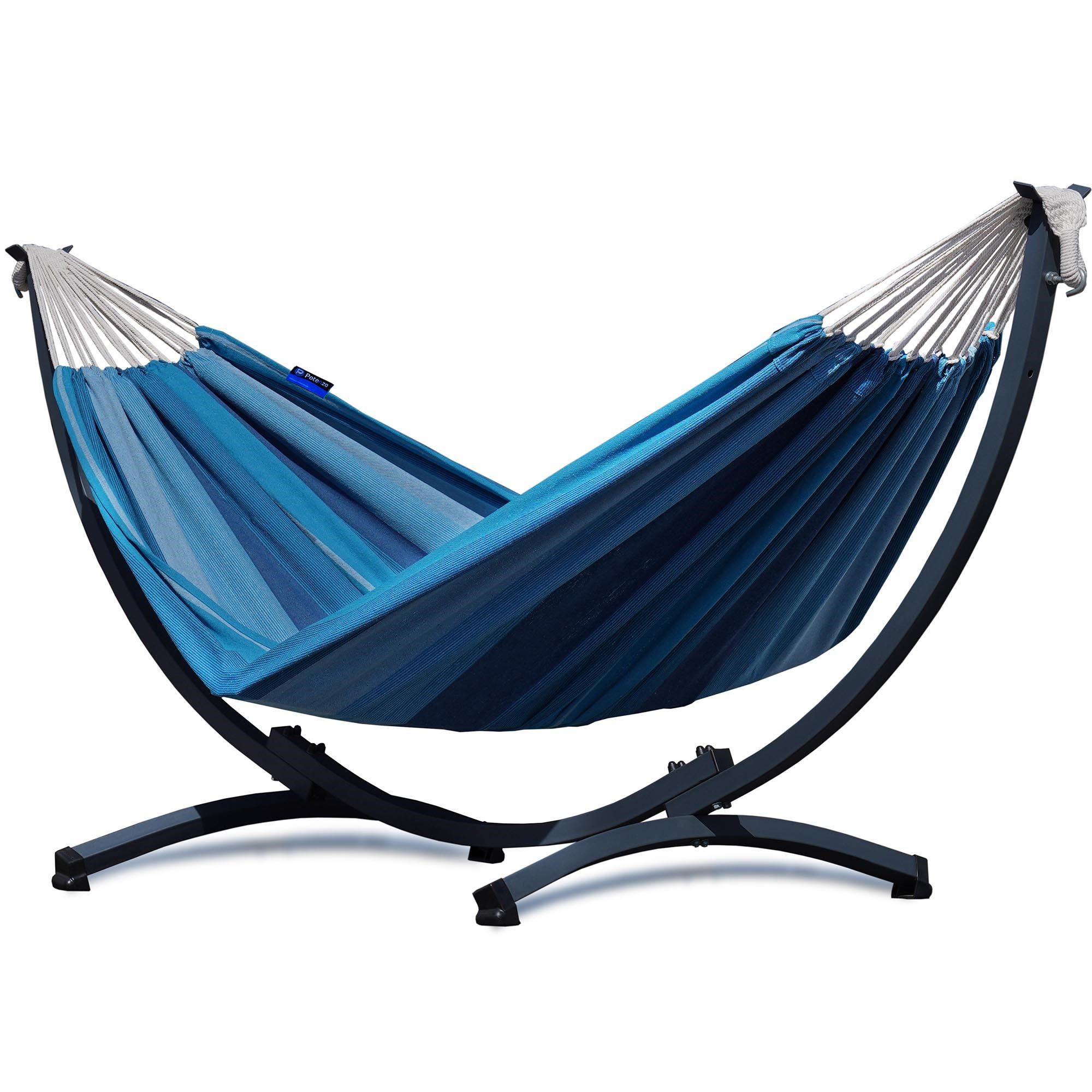 HÄNGEMATTE mit Gestell, Metall, Blau, einfache Montage - Blau, Metall (98/110/250cm) - Potenza