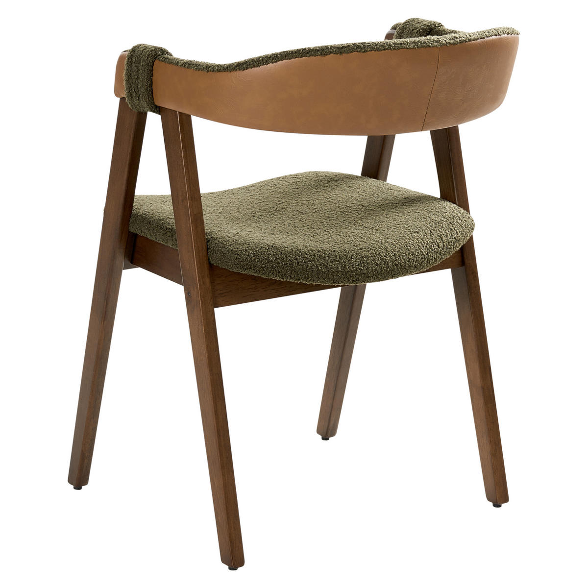 ESSZIMMERSTUHL 2er Set Bouclé Dunkelbraun / Grün Day - Dunkelbraun/Grün, Holz/Textil (55/75/57cm) - Beliani