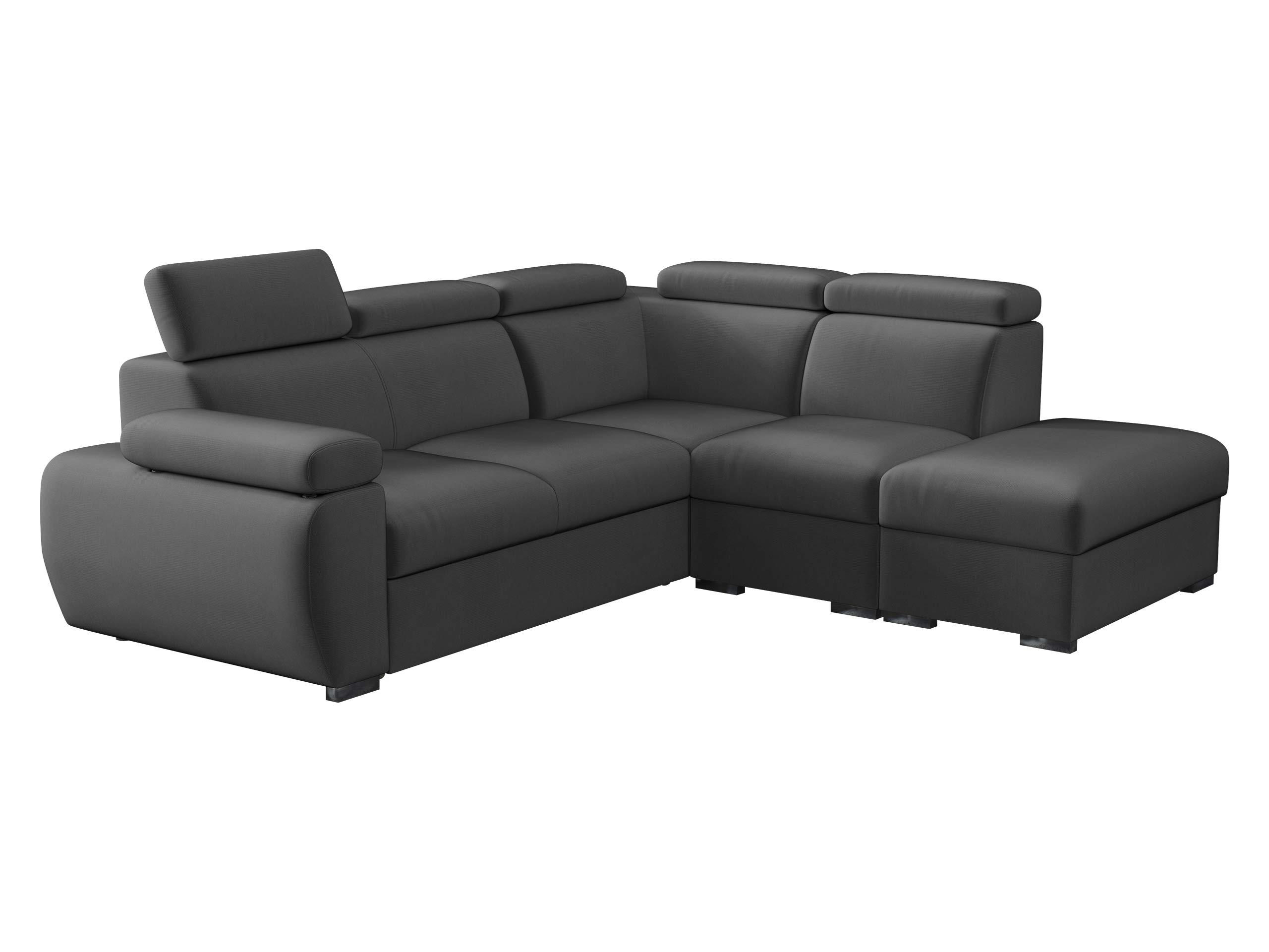 ECKSOFA Boston 2RR1P, Seite: Rechts 2R+R+1P(65)+PUFAP - Silberfarben/Grau, Holz/Textil (260/230cm) - MIRJAN24