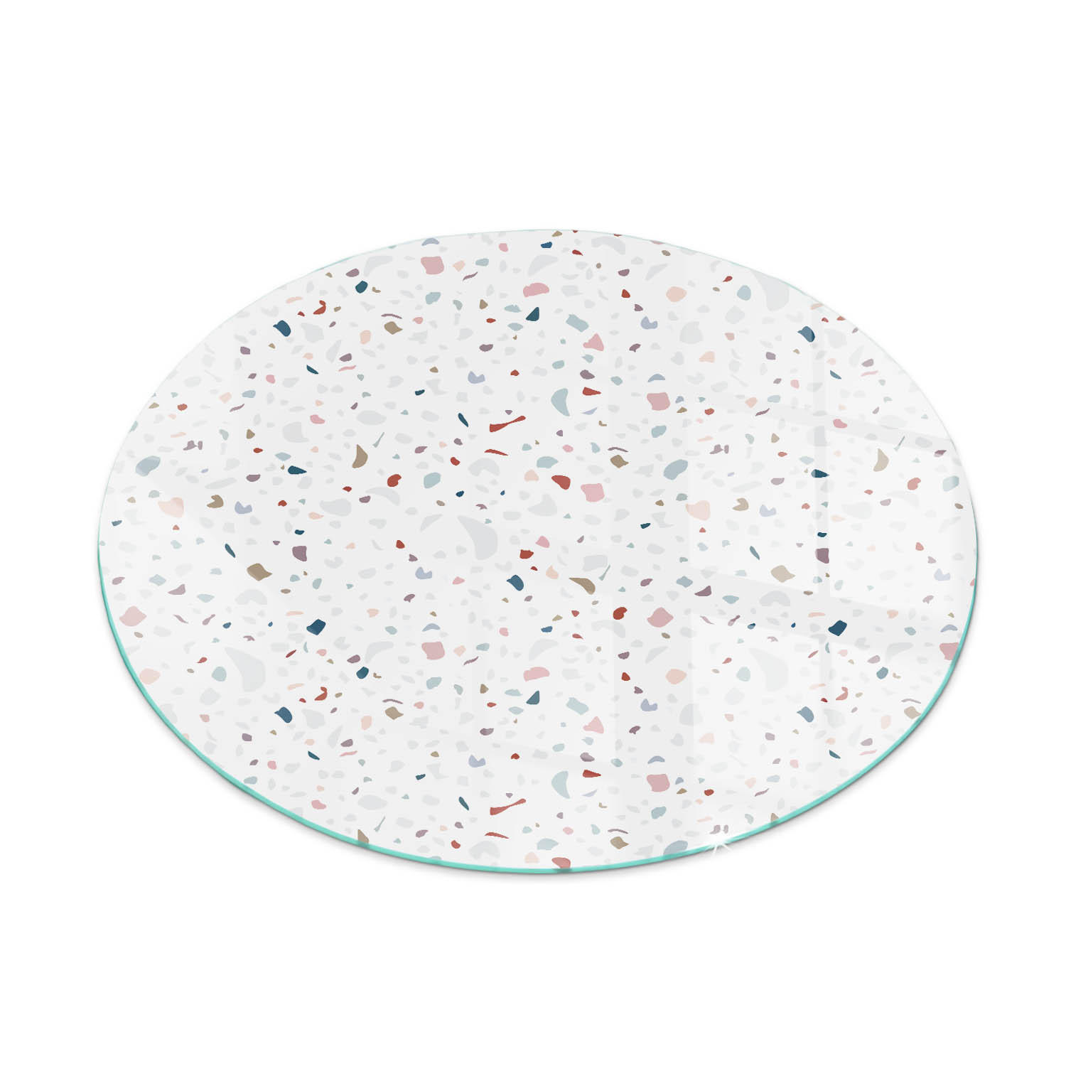 GLASPLATTE für Kamin Ø 70 cm Weiß - Weiß, Glas (70/70/0.4cm) - ArtPrintCave