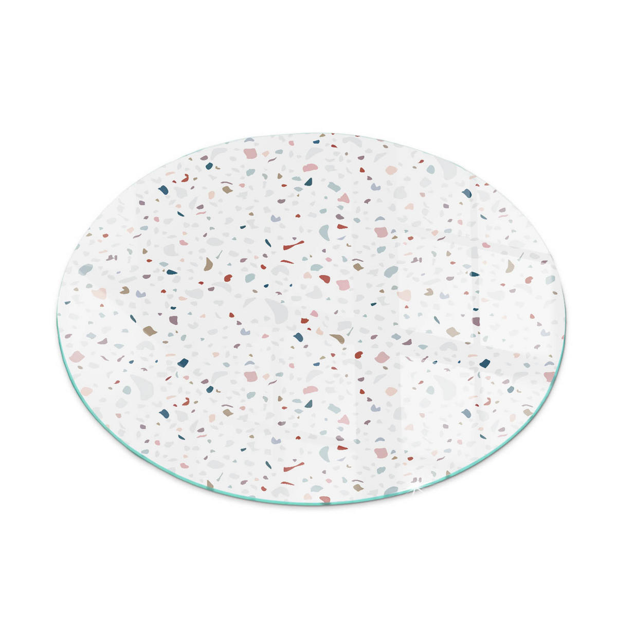 GLASPLATTE für Kamin Ø 70 cm Weiß - Weiß, Glas (70/70/0.4cm) - ArtPrintCave