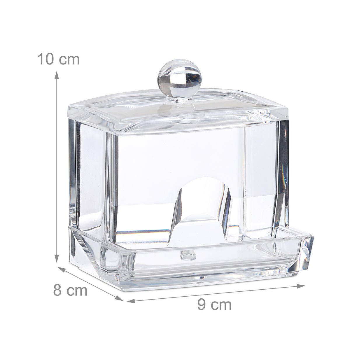 WATTESTÄBCHEN-AUFBEWAHRUNG - Transparent, Kunststoff (9/10/8cm) - Relaxdays