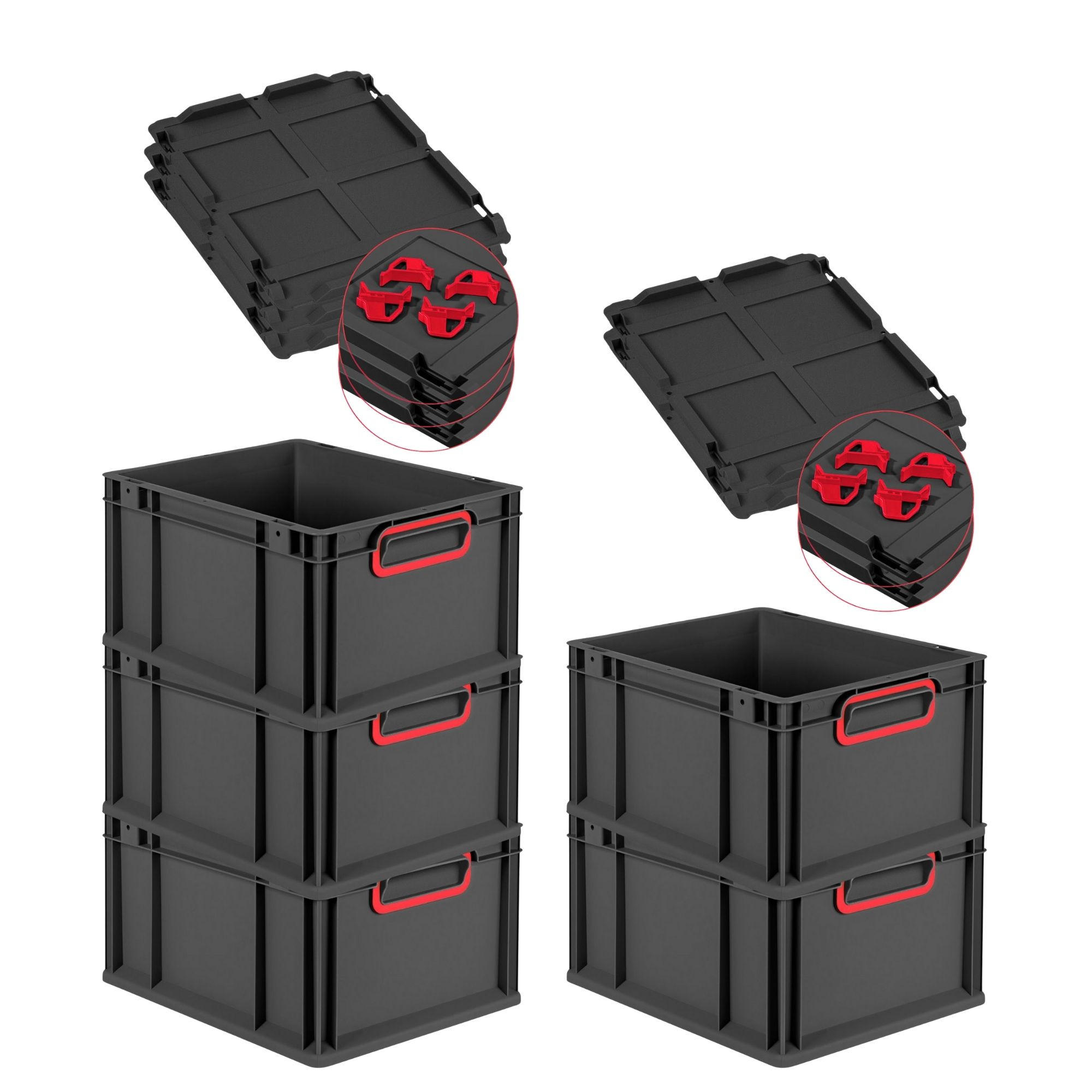 Proregal Eurobox Schwarz, Rot 30x22x40 cm