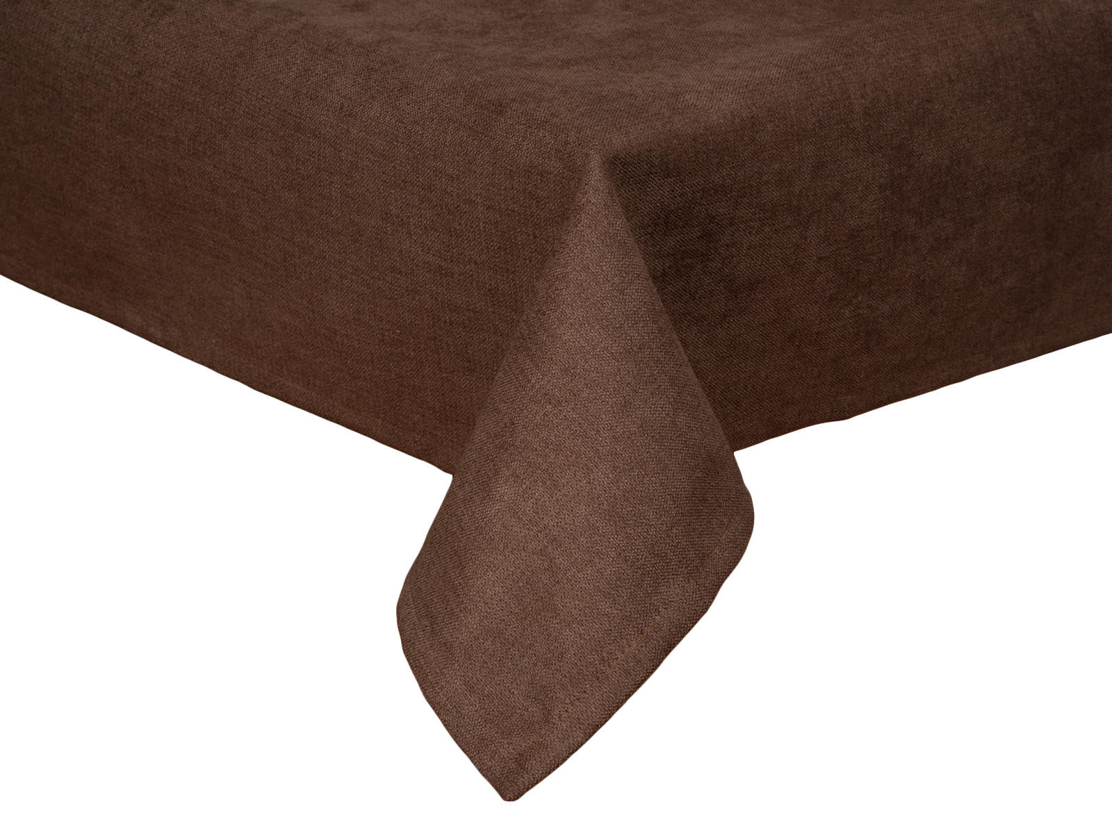 TISCHDECKE FarbTon Chenille-Haptik kaffee-braun 100/100 cm - Braun, Textil (100/100cm) - beties Heimtextil