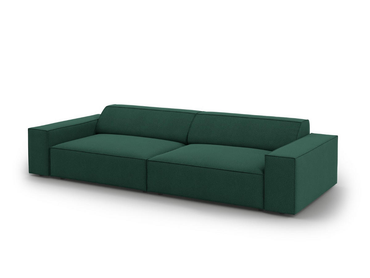 SOFA Jodie aus strukturiertem Stoff grün 3 Sitzplätze - Grün, Textil (102/70/204cm) - Micadoni