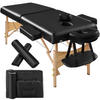 MASSAGELIEGE 2 Zonen, 220 x 83 x 87,5 cm,schwarz - Schwarz, Holz (59/65.5/187cm) - tectake