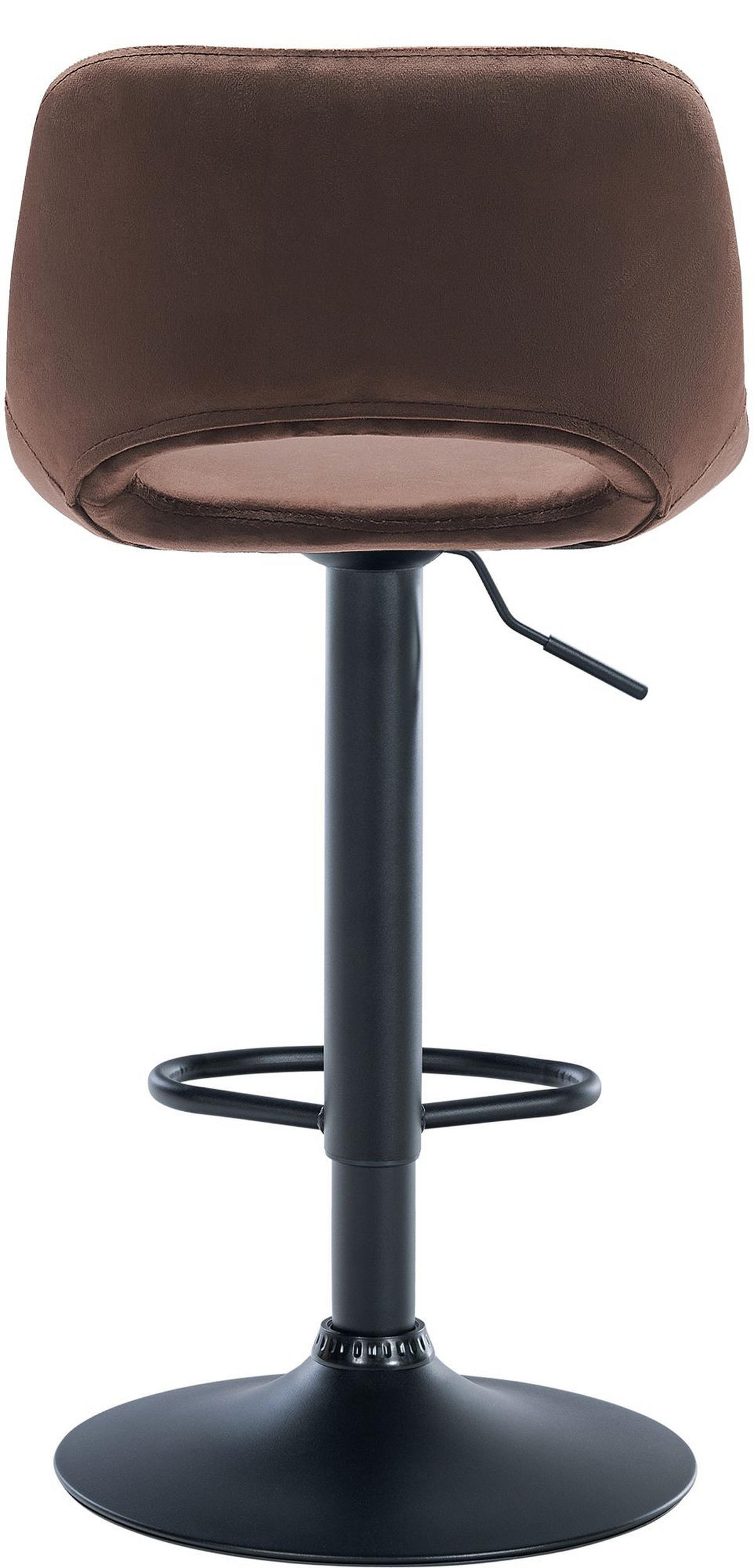 BARHOCKER JAKSON Braun Samt Schwarz - Braun, Textil/Metall (42/86/46cm) - DELUKE