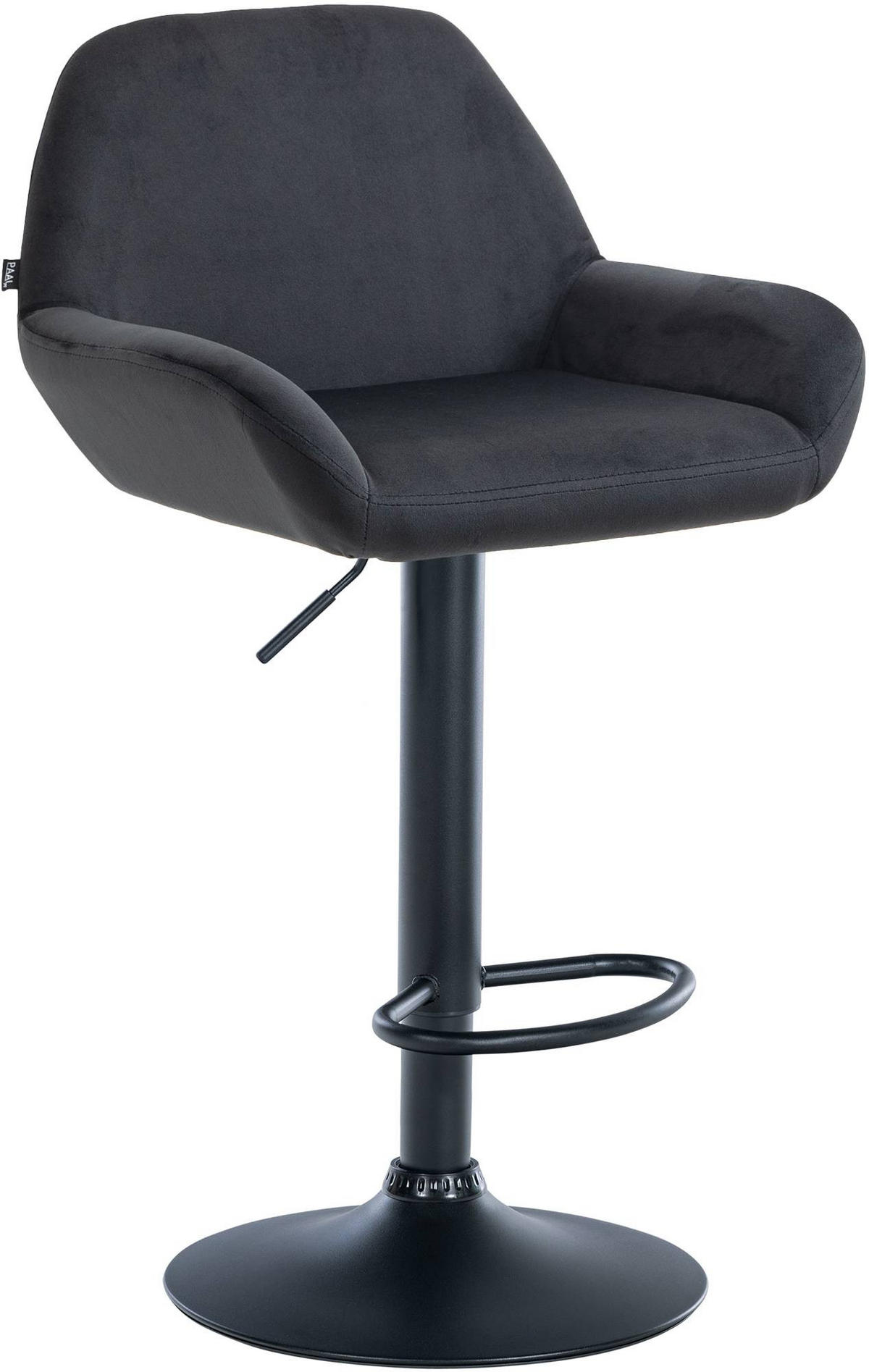 BARHOCKER Samt schwarz - Schwarz, Textil/Metall (51/89/52cm) - CLP