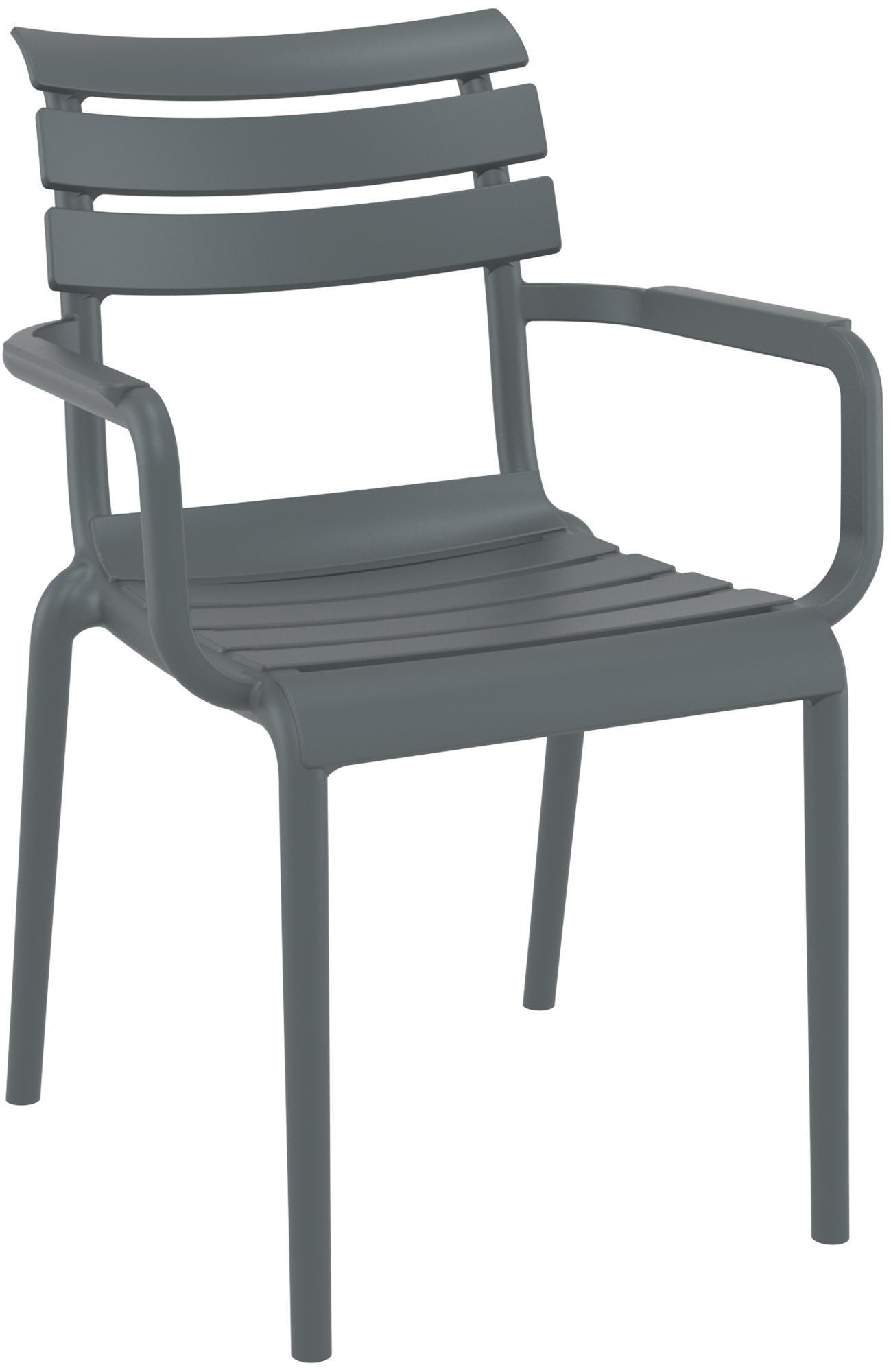 GARTENSTUHL Kunststoff Dunkelgrau - Dunkelgrau, Kunststoff (58/85/59cm) - CLP