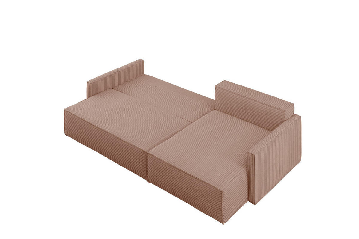 SCHLAFSOFA Carlos, Ecksofa L-Form mit schlaffunktion und bettkasten Stoff Poso Rosa Rechts - Rosa, Holz (250/83/142cm) - Kaiser Möbel