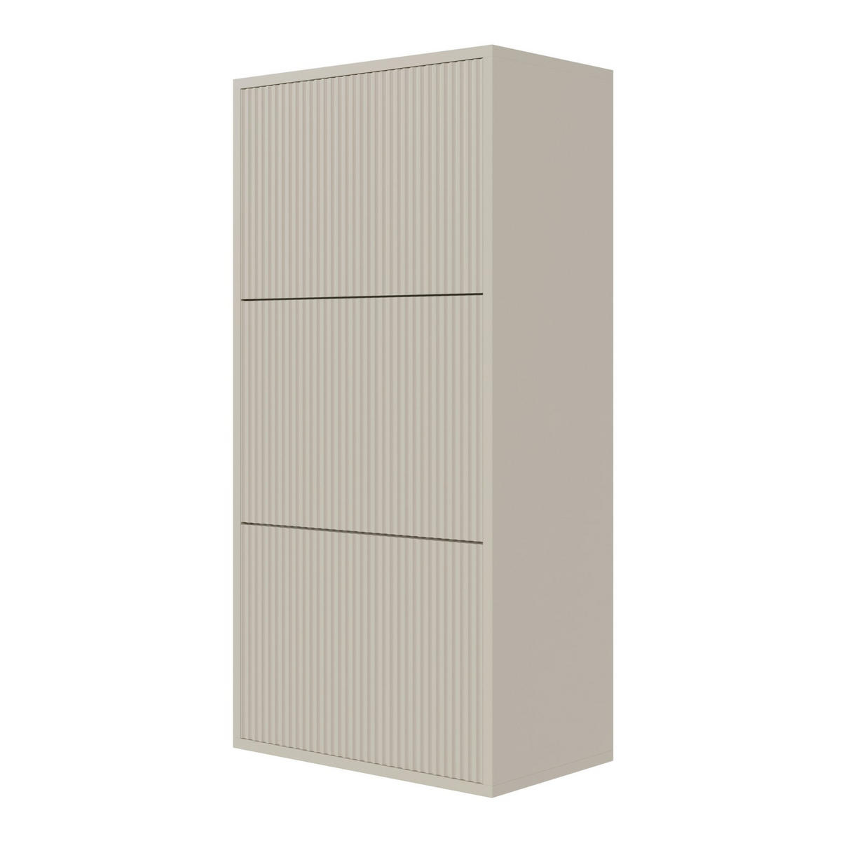 WAND-SCHUHSCHRANK Veldio mit 3 Klappen Greige 50 cm - Taupe, Holzwerkstoff (50/103/30cm) - Selsey
