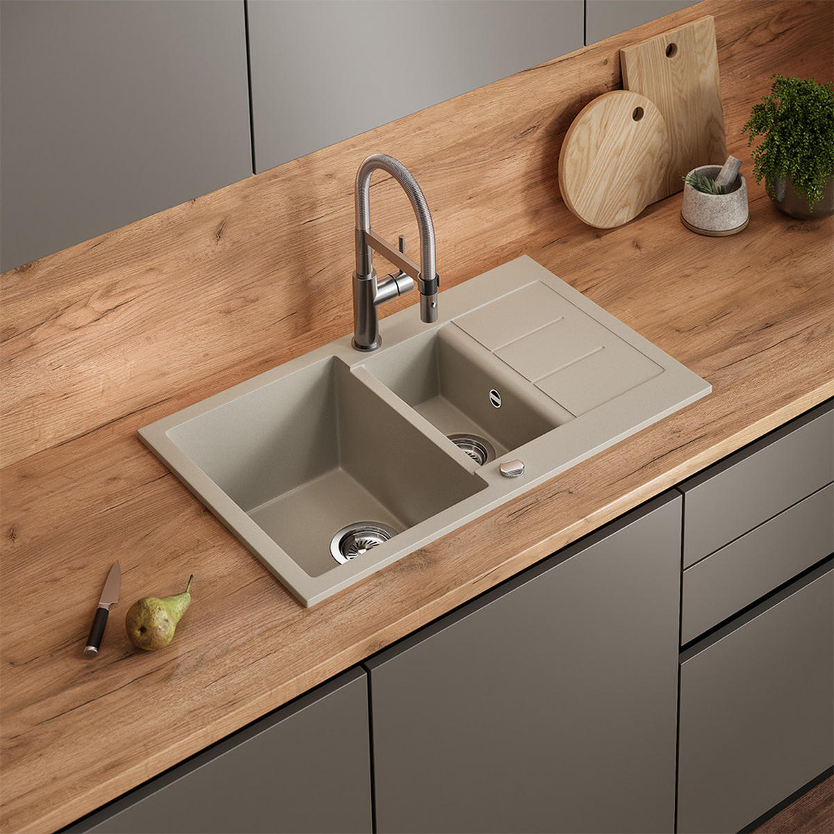 UMYVADLO Seattle Béžová - béžová, keramika (80/20/50cm) - Bergstroem