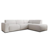 ECKSOFA L Form Didim Weiß 292/220/78 cm – großes Sofa stilvoll & bequem R - Schwarz/Weiß, Kunststoff/Textil (292/220cm) - AX Living