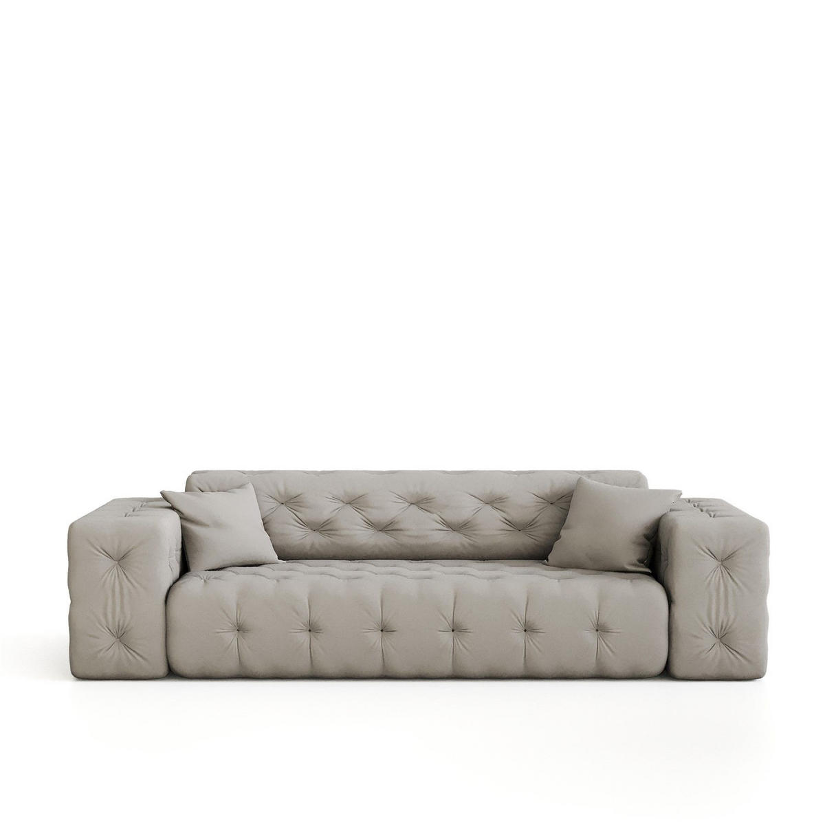 SOFA 3-sitzer Chantal - Creme, Holzwerkstoff/Textil (251/78/96cm) - Fun Möbel