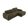 ECKSOFA OMBO 285x168x77/97 cm, Rechts, Schlaffunktion, elektr. Sitz, Kopfstützen, hydrophober EDEN-Stoff – Olivgrün - Olivgrün, Holz/Textil (285/168cm) - DomoHome