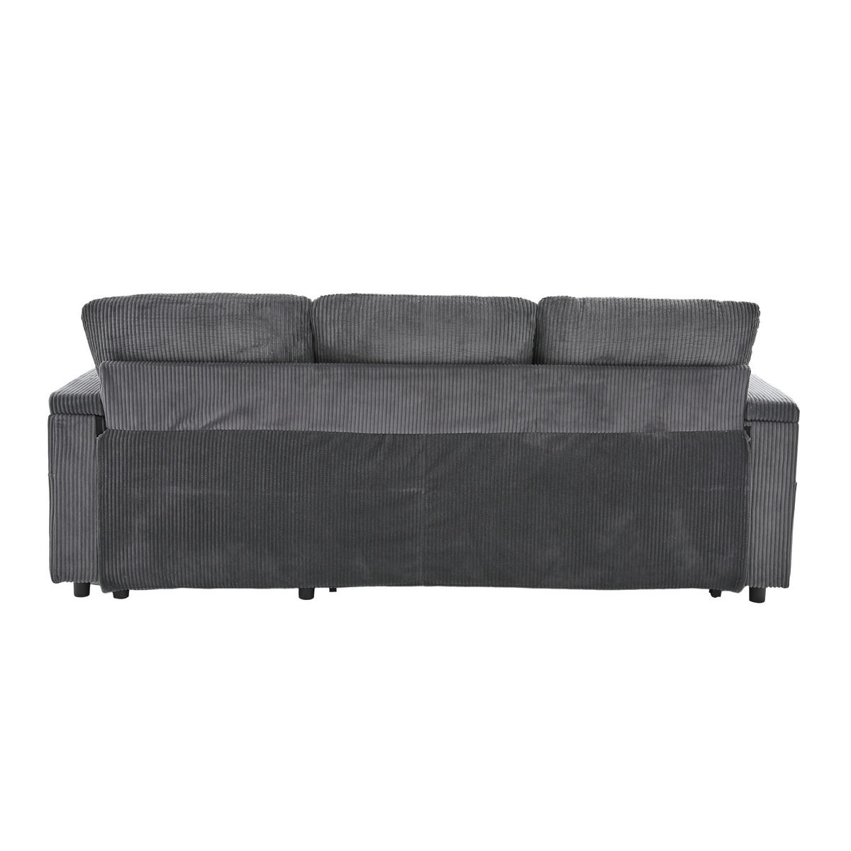 ECKSOFA DE-33730 mit Chaiselongue und Schubladenbett Anthrazitgrau - Anthrazit, Metall (212.5/136cm) - ComfortXL