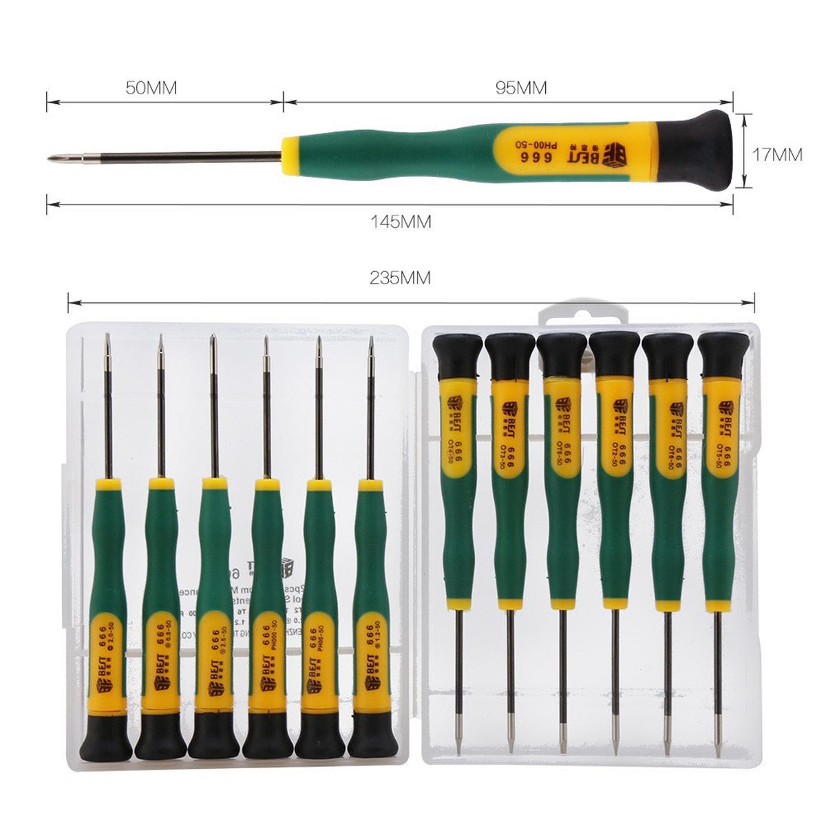 SCHRAUBENDREHER-SET-DIY,2-TEILIGES magnetisches Schraubendreher-Set - Grün, Metall (1.7/1.7/14.5cm) - LIBRATON
