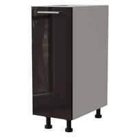 KÜCHENUNTERSCHRANK Essen D1D/20 Schwarz Hochglanz / Weiß Matt 20 / 50 / 82cm - Schwarz Hochglanz/Schwarz, Holz/Holzwerkstoff (20/82/50cm) - Feldmann-Wohnen