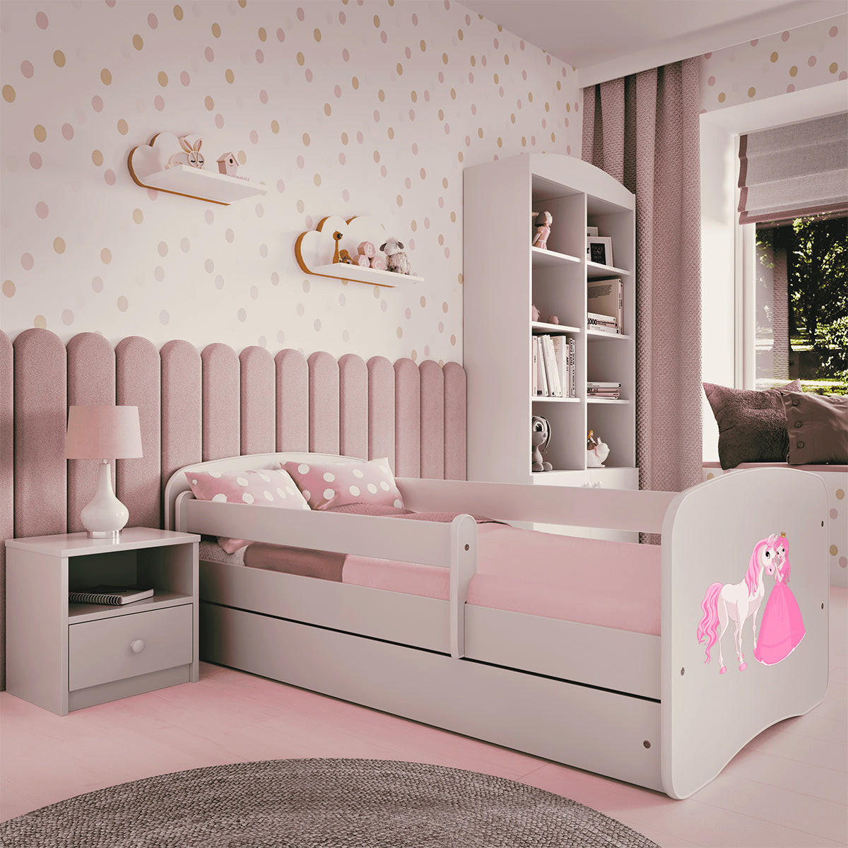 BETT Weiß - Weiß/Rosa, Holzwerkstoff (80/160cm) - Petits-meubles