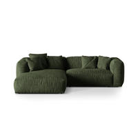 ECKSOFA modular links Martina aus Samt grün 2 Sitzplätze - Grün, Textil (176/283cm) - Micadoni