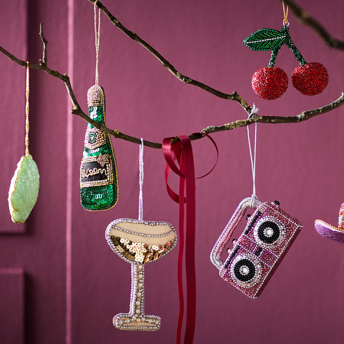 BAUMANHÄNGER Hang On Ornamanet Cheers - Grün, Glas/Kunststoff (5/14/1cm) - Butlers