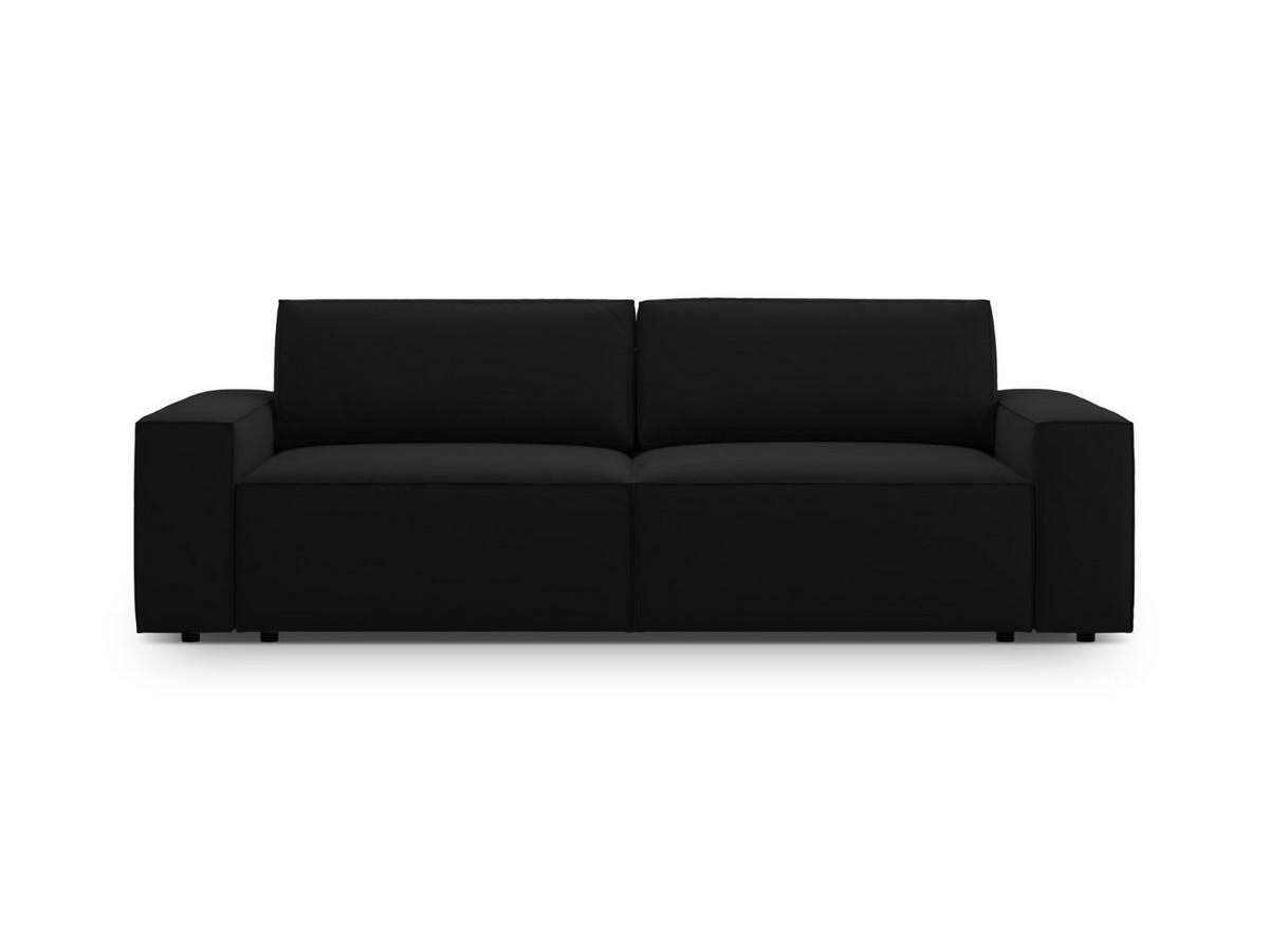 SOFA ausklappbar mit Bettkasten Jodie aus Samt schwarz 3 Sitzplätze - Schwarz, Textil (107/86/247cm) - Micadoni