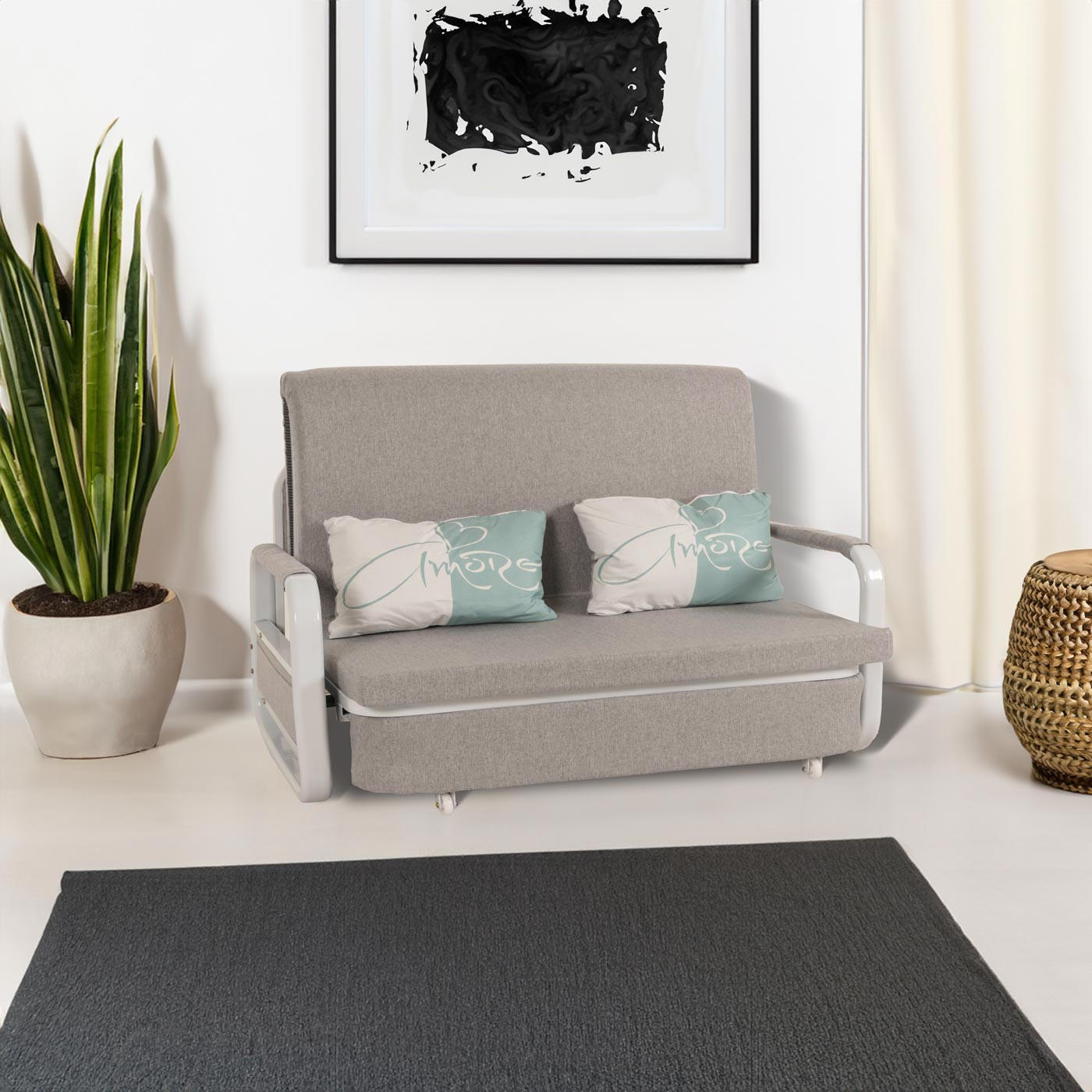 SCHLAFSOFA Grau - Grau, Textil (130/71/185cm) - MCW