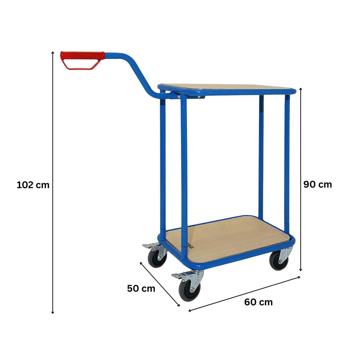 GRIFFROLLER 2 Ladeflächen 102x50x60cm Traglast 250kg Lichtblau - Blau, Metall (60/50/102cm) - PROREGAL