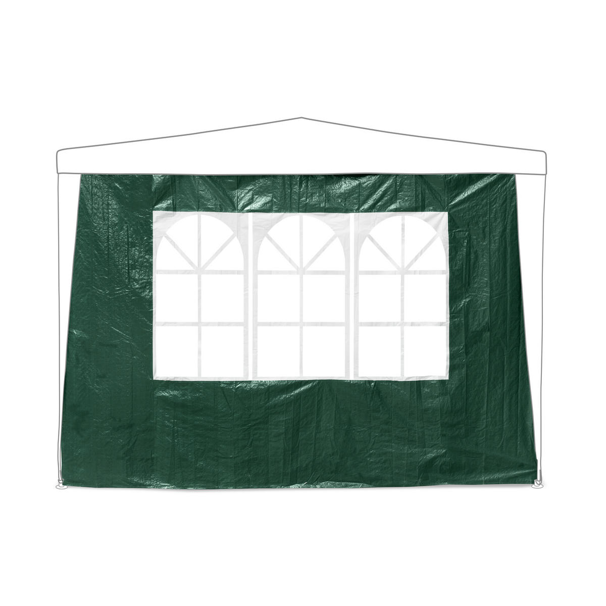2xPAVILLONSEITENTEILE - Grün, Kunststoff (290/190/0.5cm) - Relaxdays