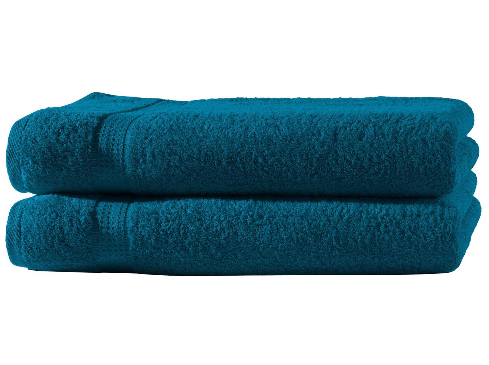 DUSCHTUCH 70x140 cm Frottier Handtücher im 2er Set aus 100% Baumwolle, Petrol 500g/m2 - Petrol, Textil (70/140cm) - Carpe Sonno
