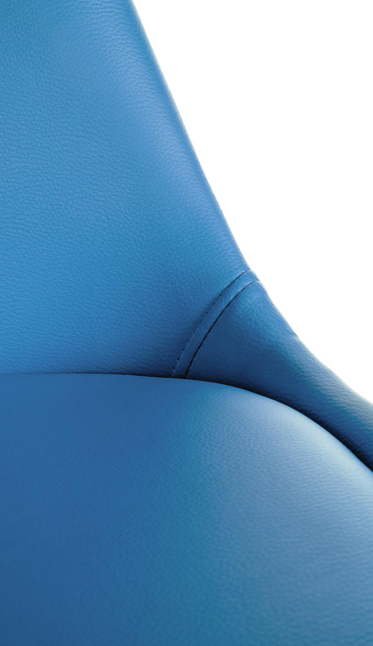 STUHL Lederlook hellblau - Eukalyptusholzfarben/Hellblau, Holz/Textil (48/81/54cm) - CLP