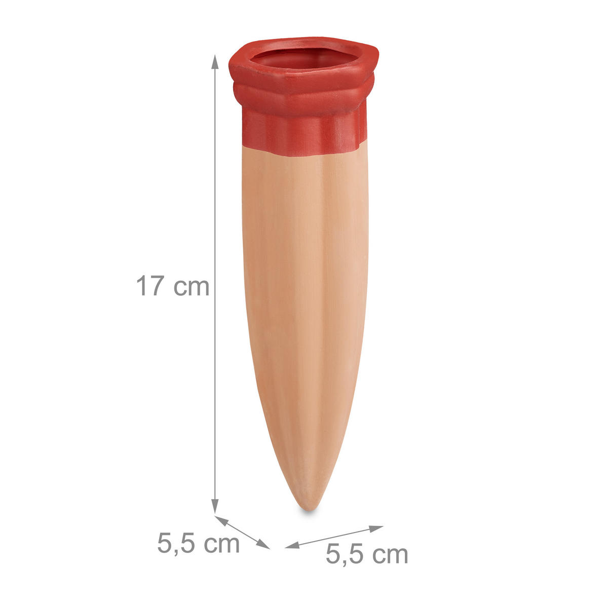 4XTONSPITZEN Bewässerung - Hellbraun, Keramik (5.5/17/5.5cm) - Relaxdays