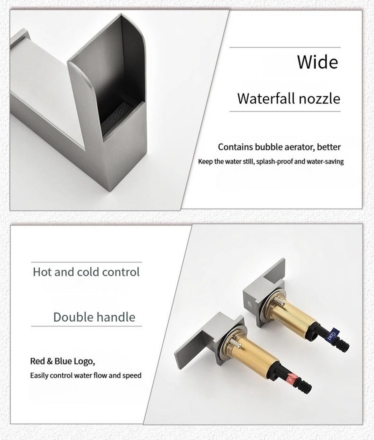 ARMATUR für Warm- und Kaltwasser – Gold – Vollkupfer-Konstruktion - Silberfarben, Metall (35/8.5/28cm)