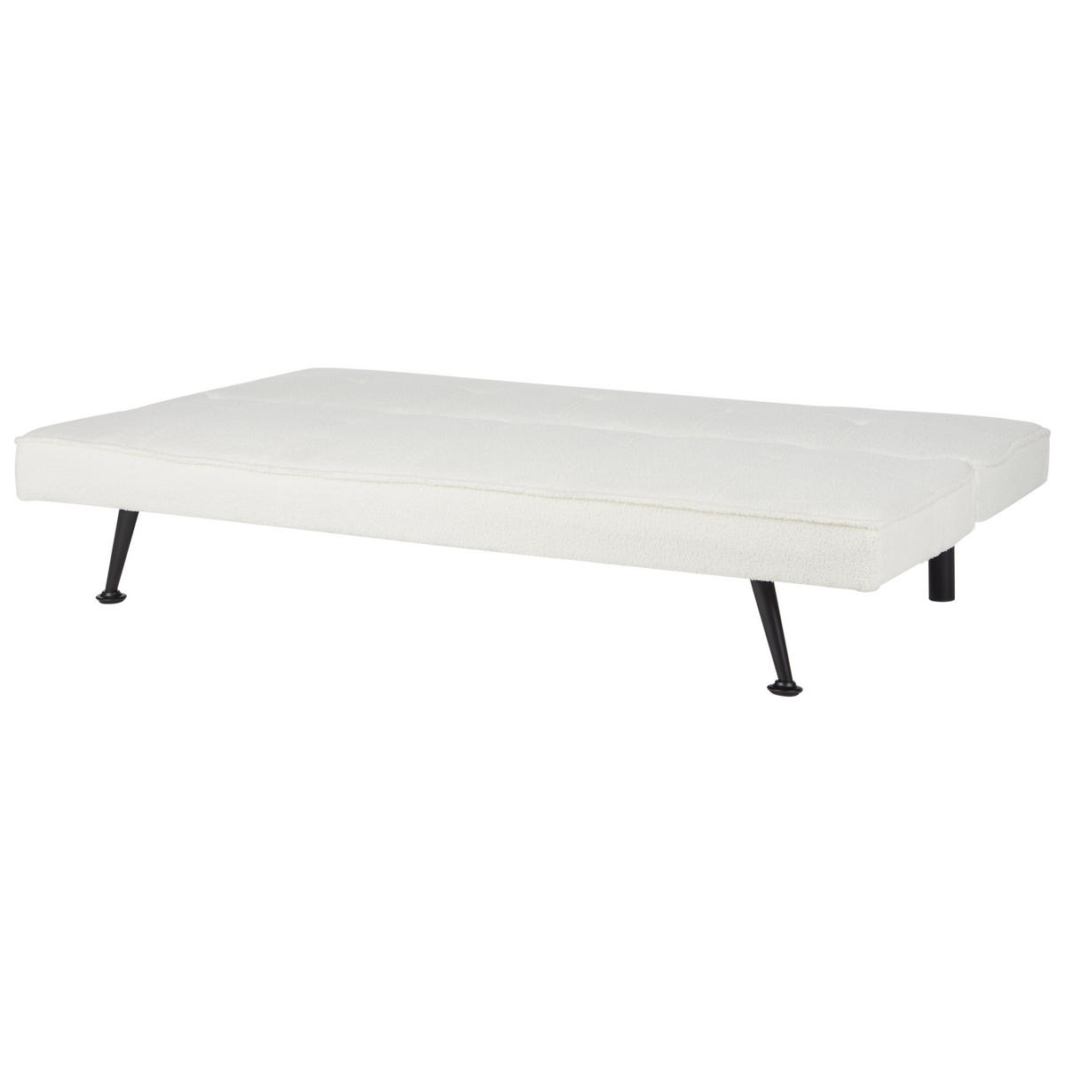 3-SITZER-SCHLAFSOFA Bouclé weiß Hasle - Schwarz/Weiß, Textil (168/77/88cm) - Beliani