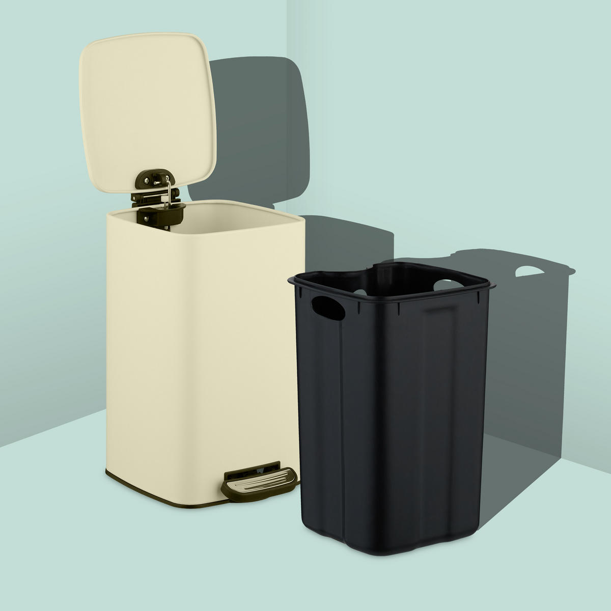 KOZMETICKÝ kôš - béžová, kov/plast (20/33.5/23.5cm) - Relaxdays