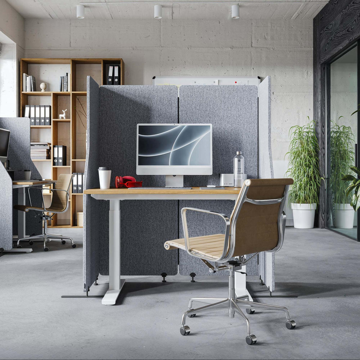 AKUSTIKSCHUTZWAND SADIE - Grau, Metall (240/145/2cm) - Jan Nowak