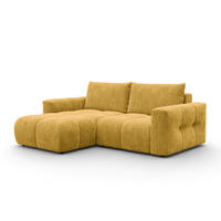 ECKSOFA VERONA 3-Sitzer links, Gelb - Gelb/Schwarz, Holz/Textil (224/173cm) - Courtois Laville