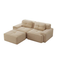 ECKSOFA DE-34113 2-Sitzer mit Ottoman Beige - Beige, Textil (177/204cm) - ComfortXL