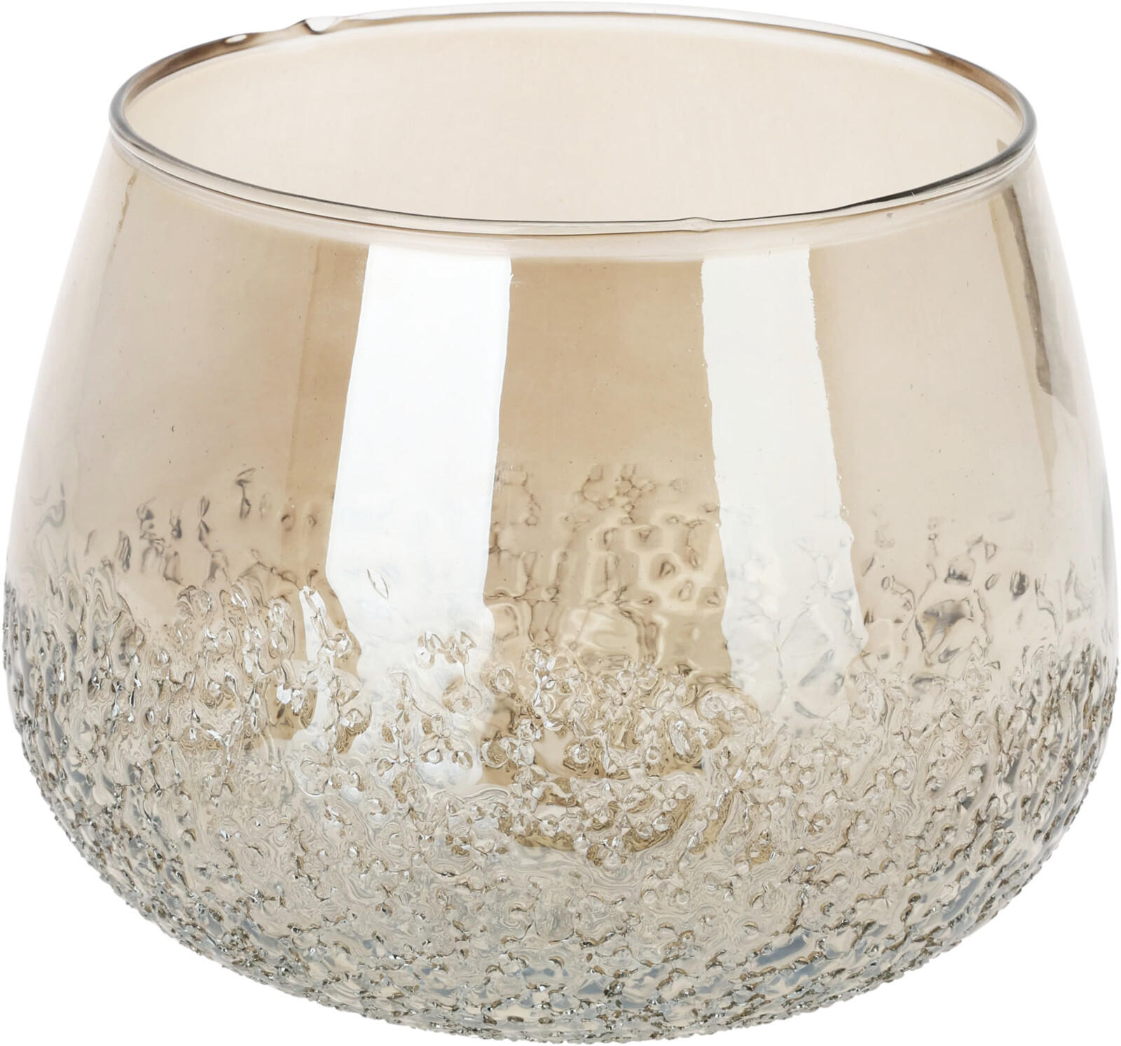 KERZENHALTER Basic Beige 19.5X19.5X15 cm Glas - Beige, Glas (19.5/15/19.5cm) - Mondex